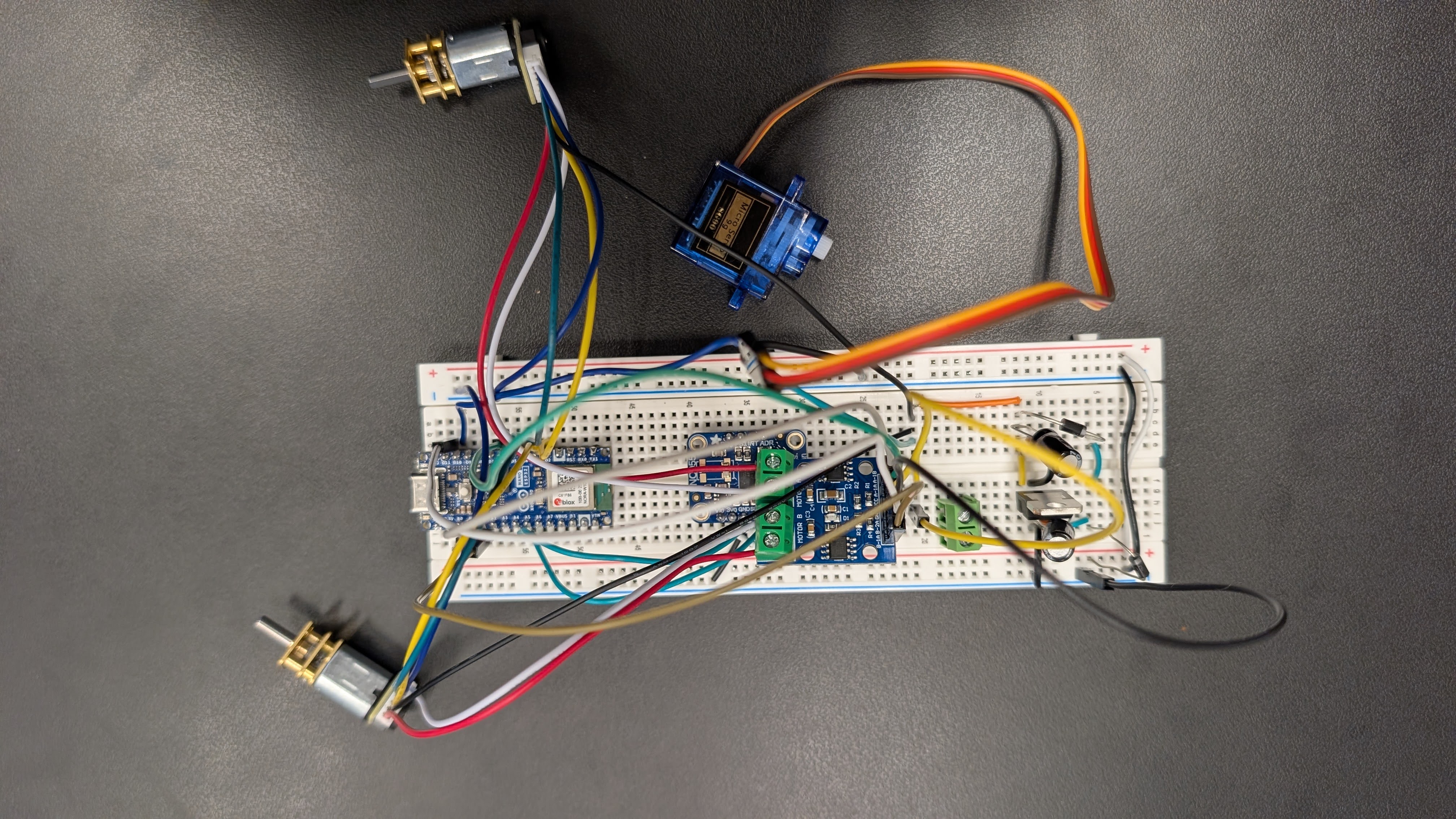 Completed circuit, top view